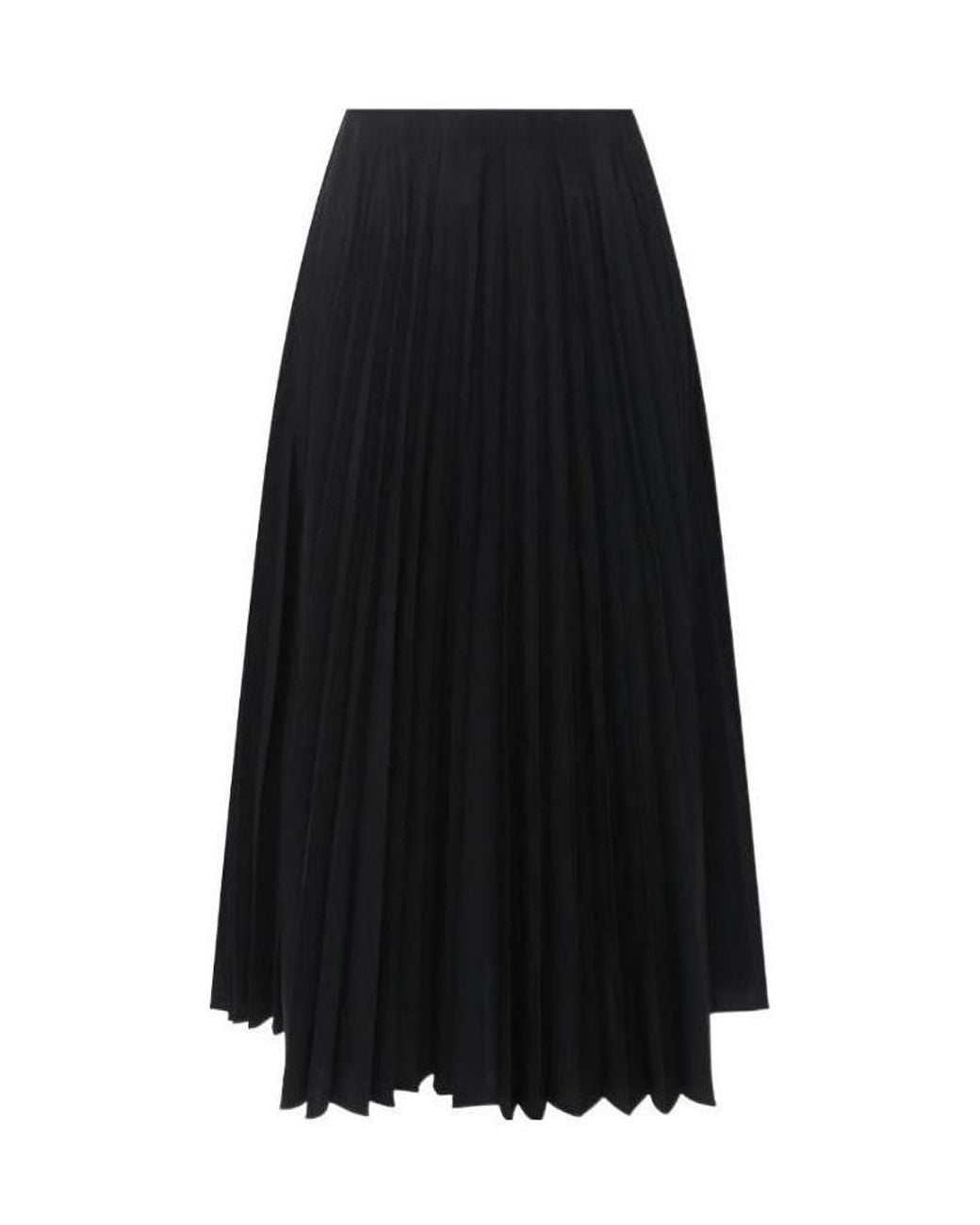 Valentino Black Pleated High-Waisted Midi Skirt