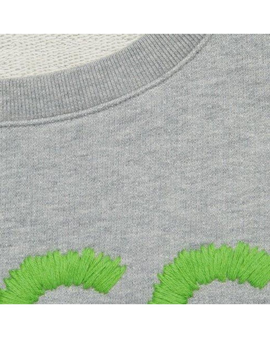 Gucci Gray Logo-Embroidered Cropped Cotton Sweatshirt
