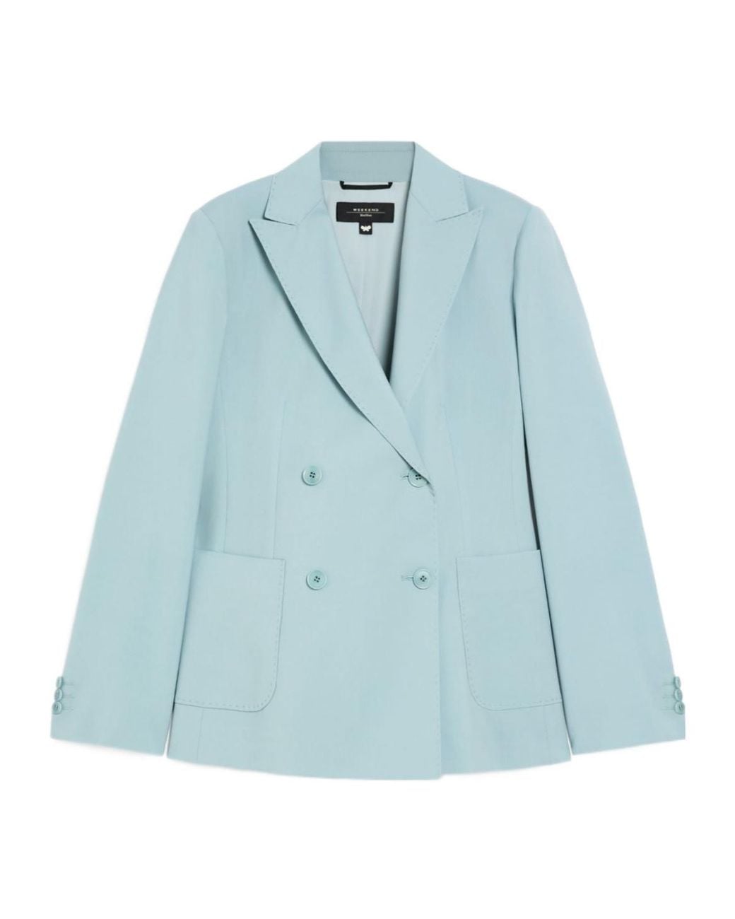 Weekend by Maxmara Blue Nervoso Double-Breasted Tailored Blazer