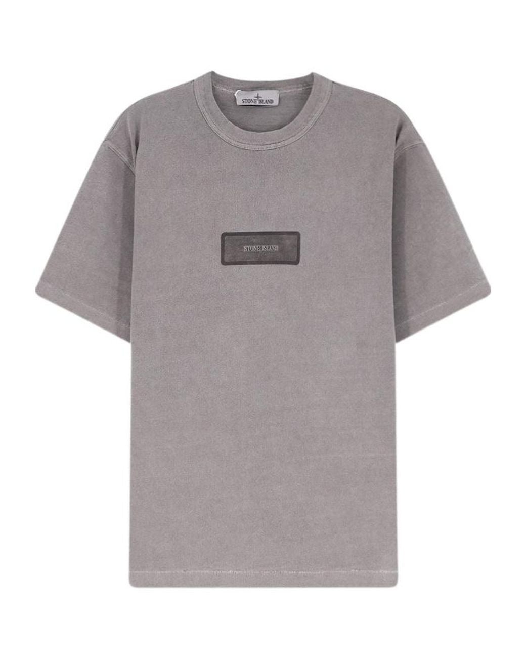 Stone Island Gray Crewneck T-Shirt for men