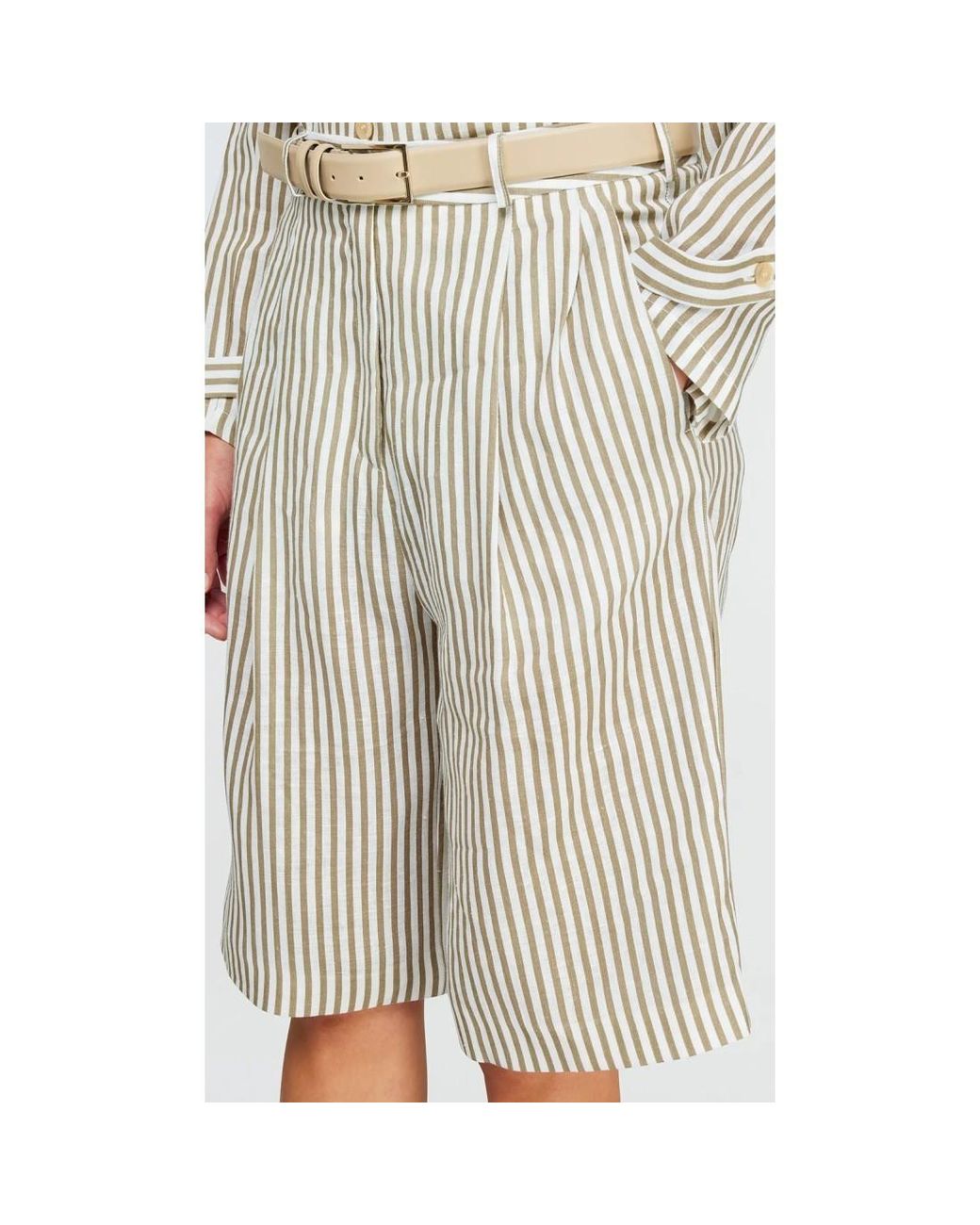 Semicouture Natural Belt Loop Shorts