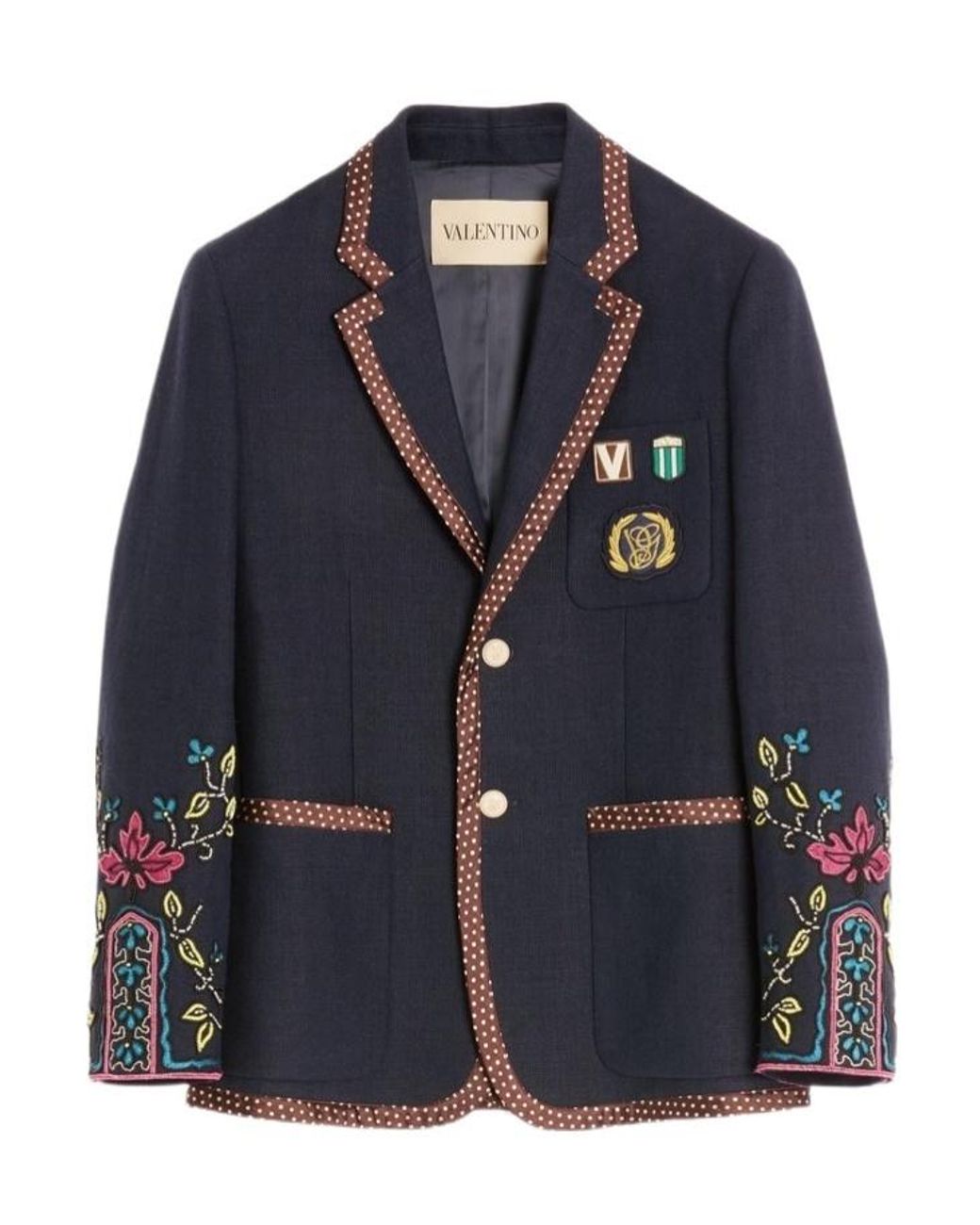 Valentino Blue Lapel Long-Sleeved Suit Jacket for men