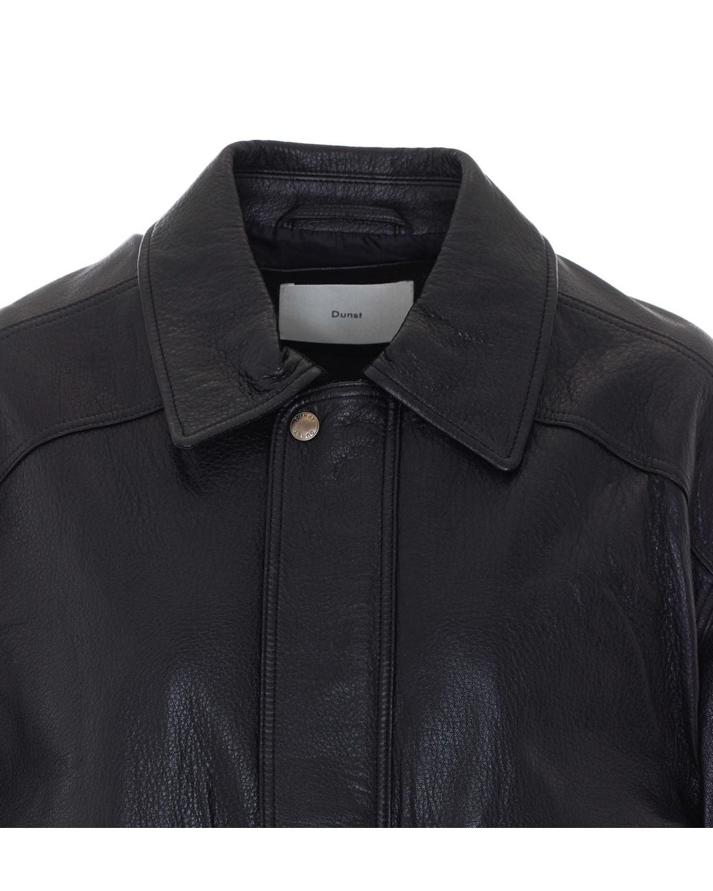 DUNST Black Oversized Leather Jacket