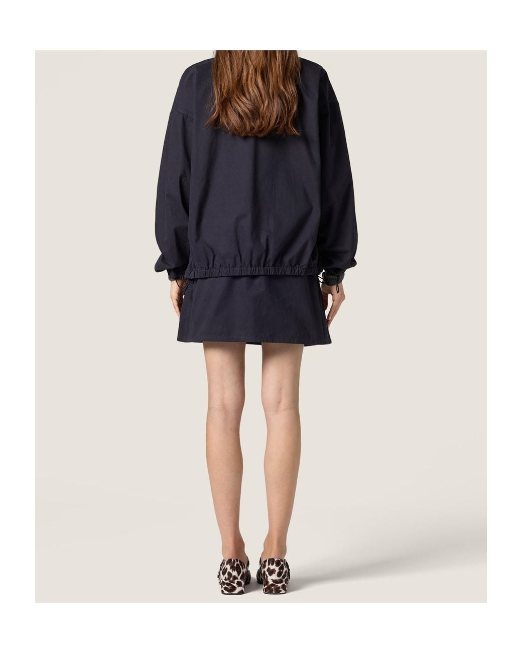 Miu Miu Blue Washed Gabardine Miniskirt