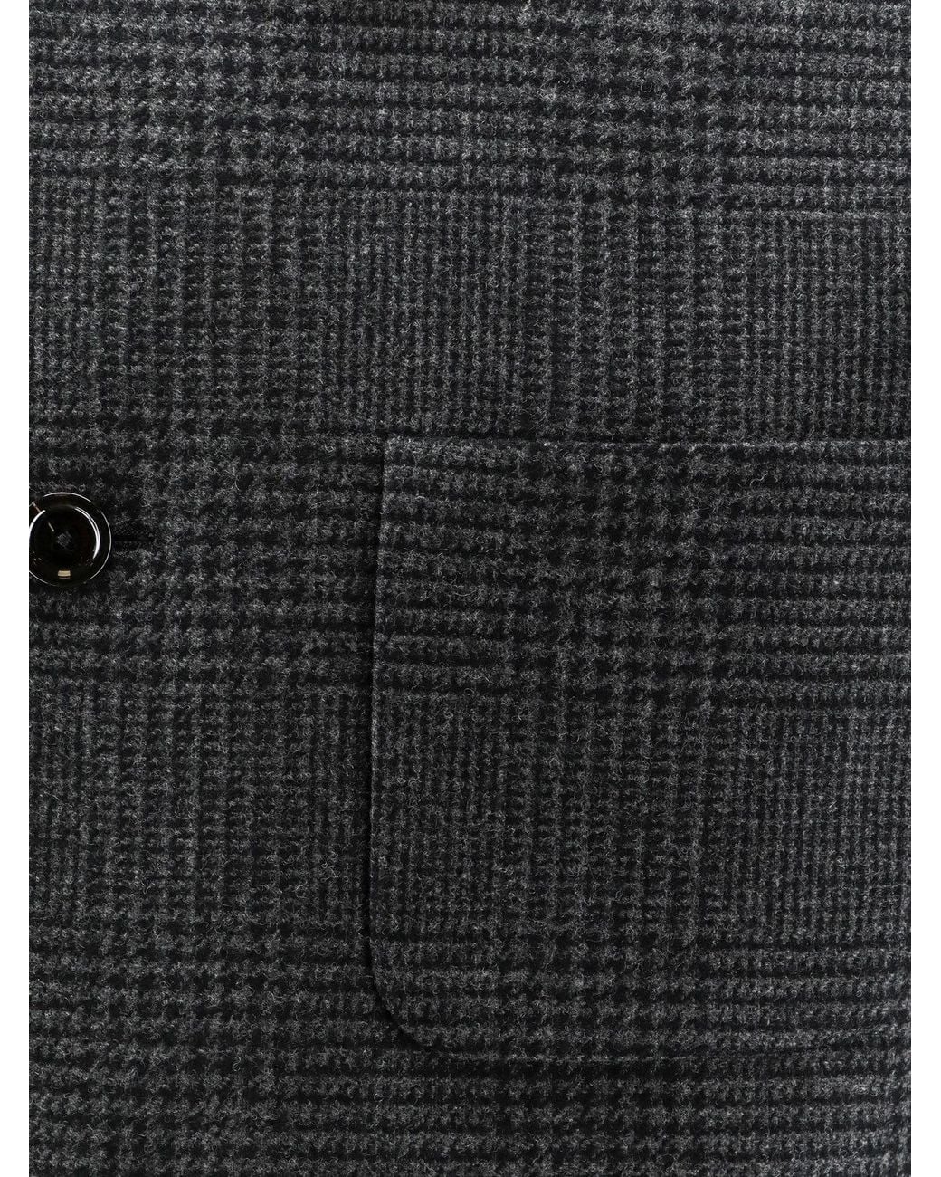 Lardini Gray Checked Button-Up Jacket for men