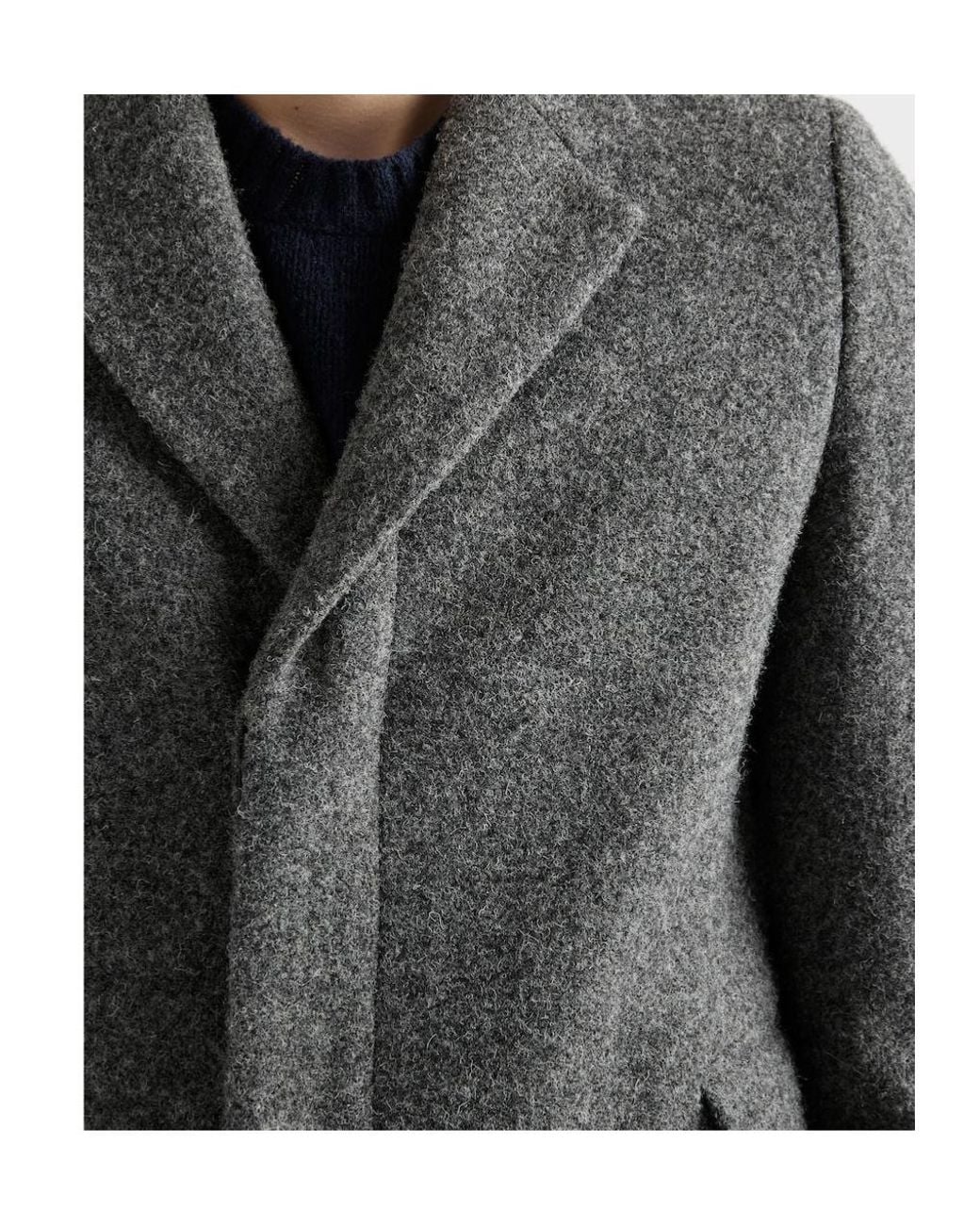 Prada Gray Single-Breasted Wool Coat for men