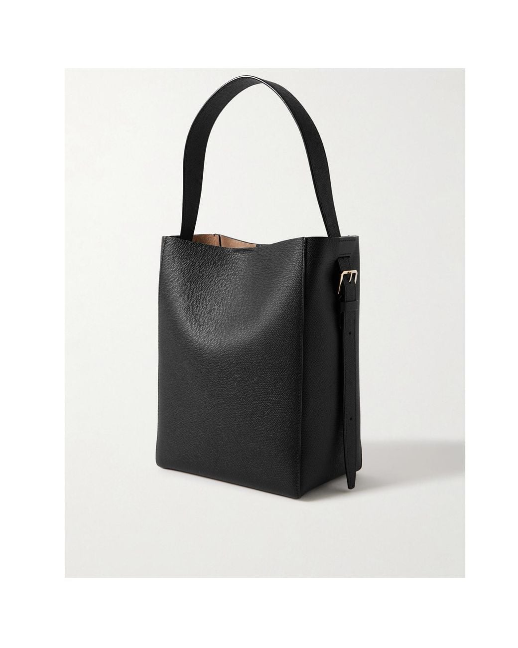 Valextra Black Open Top Mini Bucket Bag