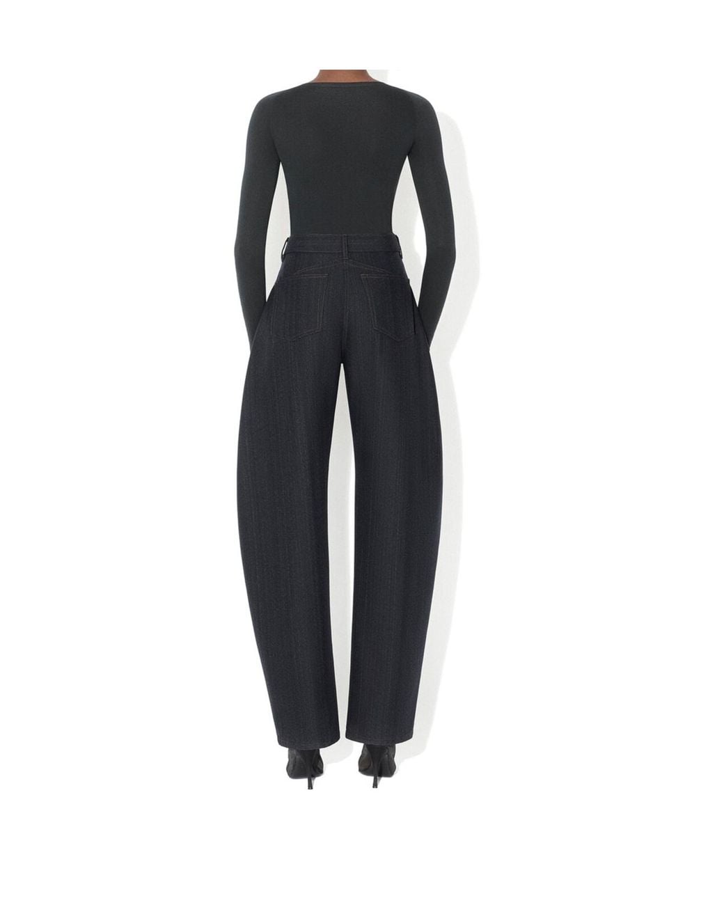 Alaïa Blue Round Wool Denim Pants