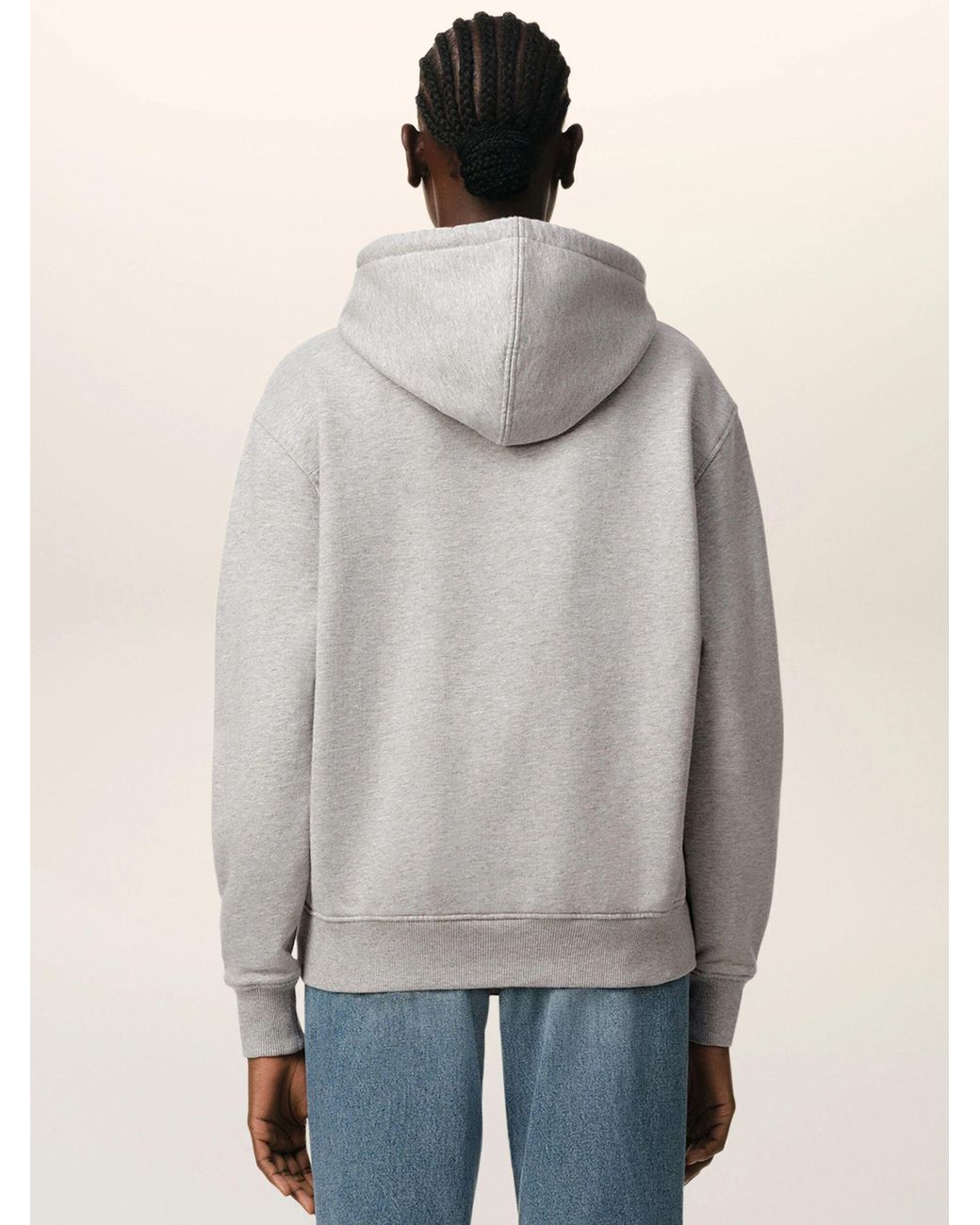 AMI Gray Ami De Coeur Drawstring Hoodie