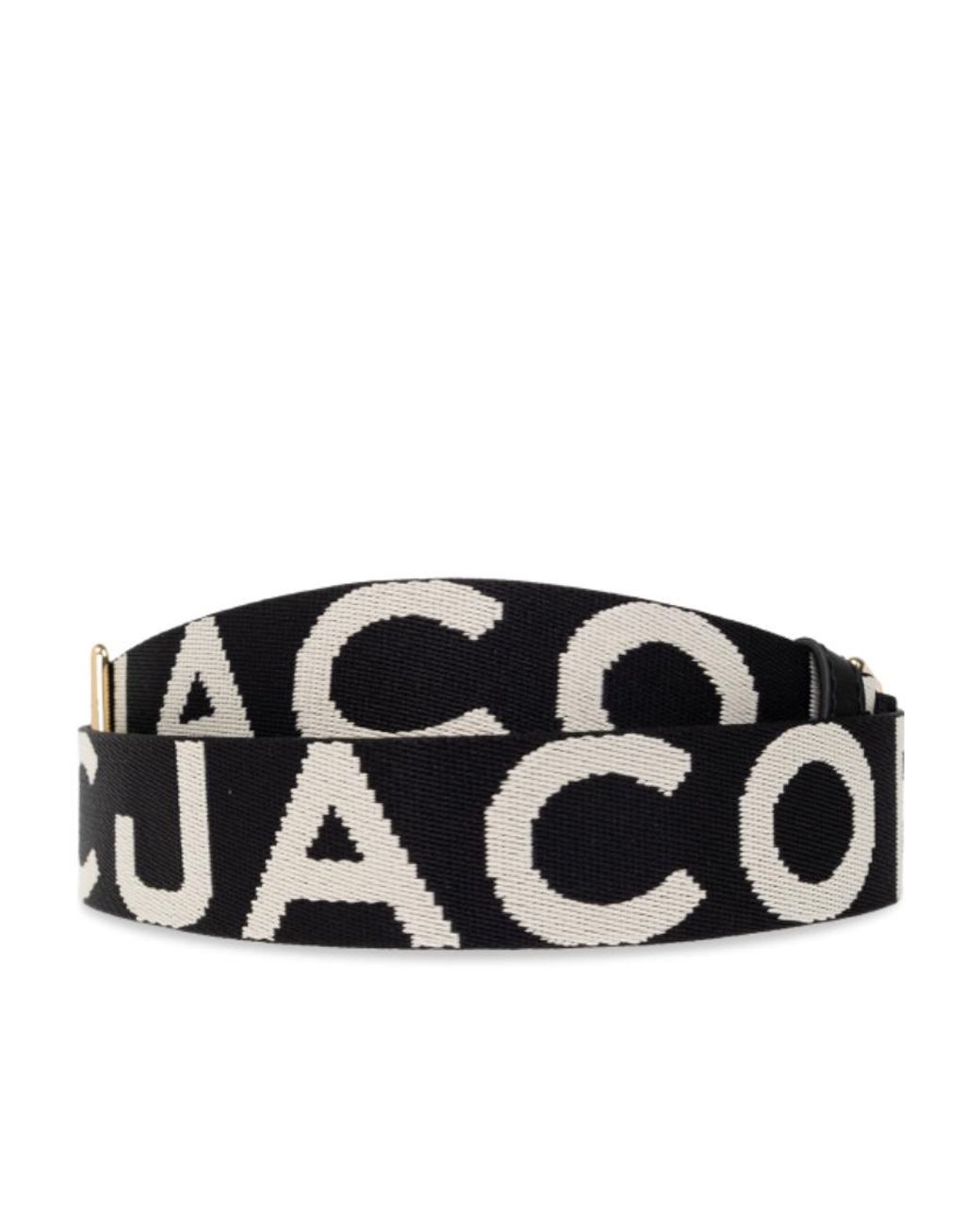 Marc Jacobs Black The Thin Logo Webbing Strap