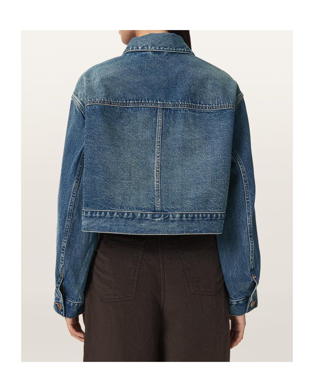 AllSaints Blue Long-Sleeve Denim Jacket