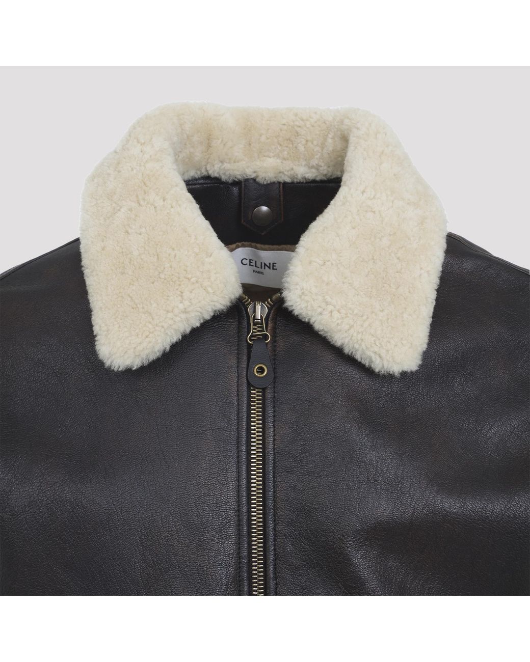 Céline Black Bomber Leather Jacket for men
