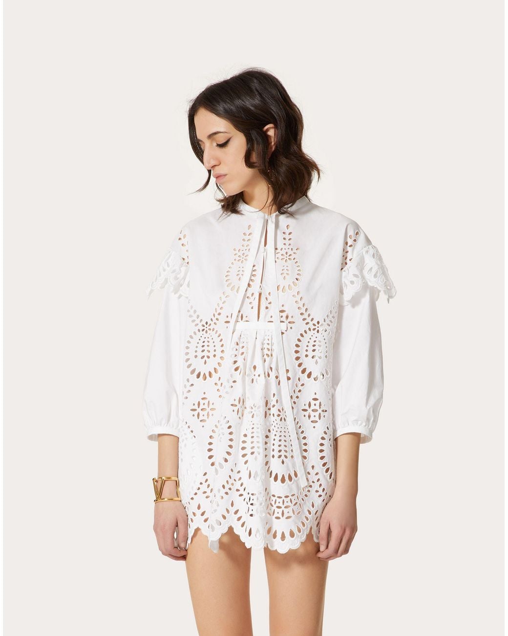 Valentino White Broderie Anglaise Cotton Minidress