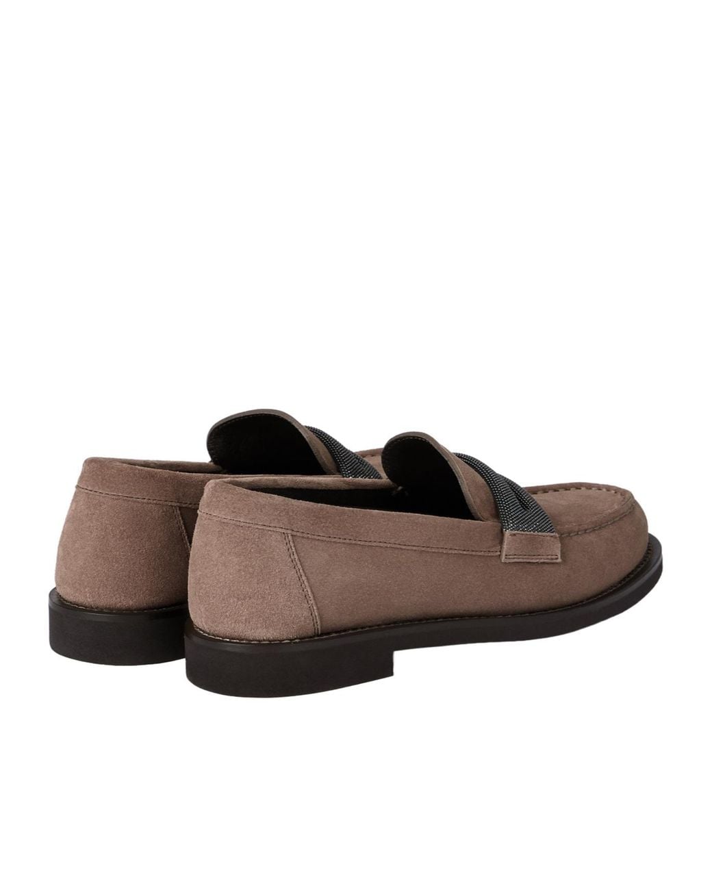 Brunello Cucinelli Brown Precious Clamp Penny Loafers