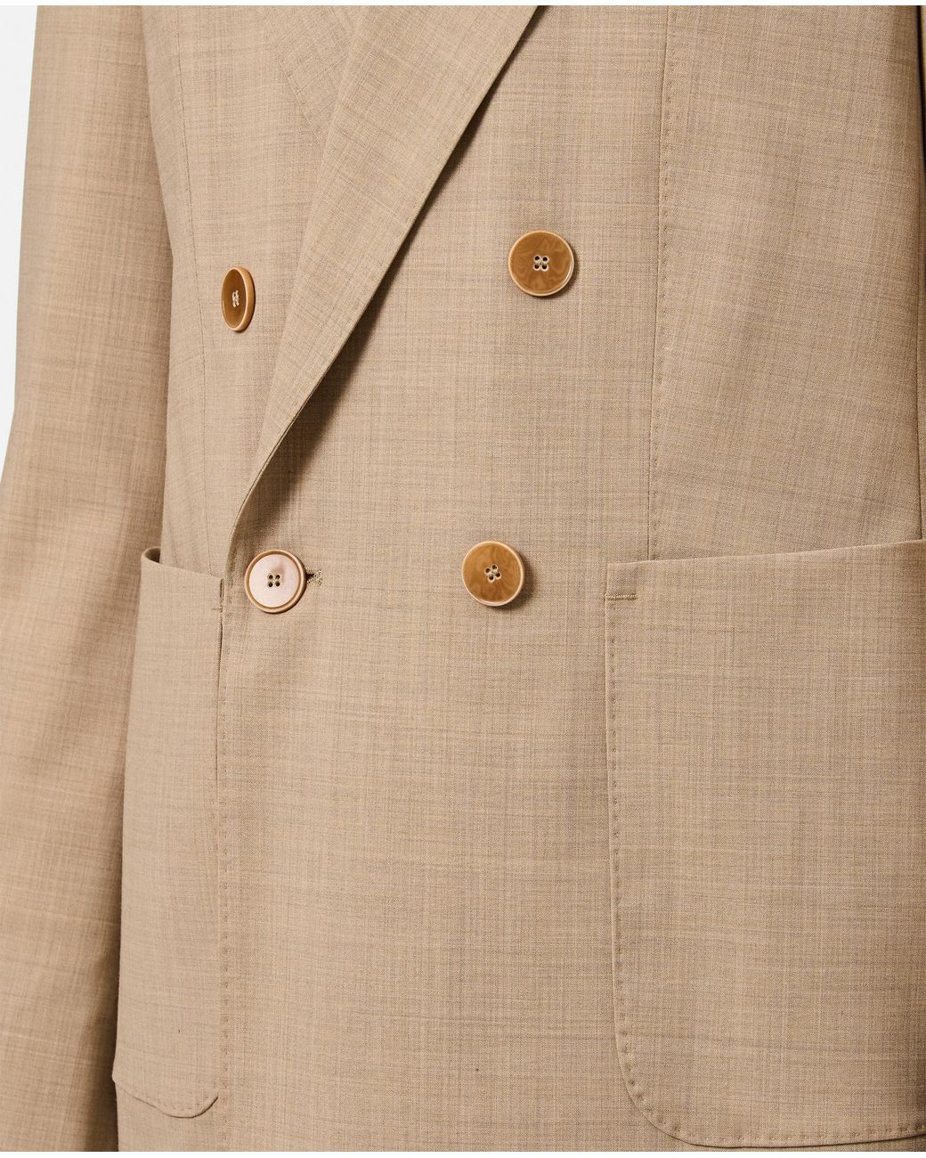 Max Mara Natural Corfu Double-Breasted Long-Sleeved Jacket