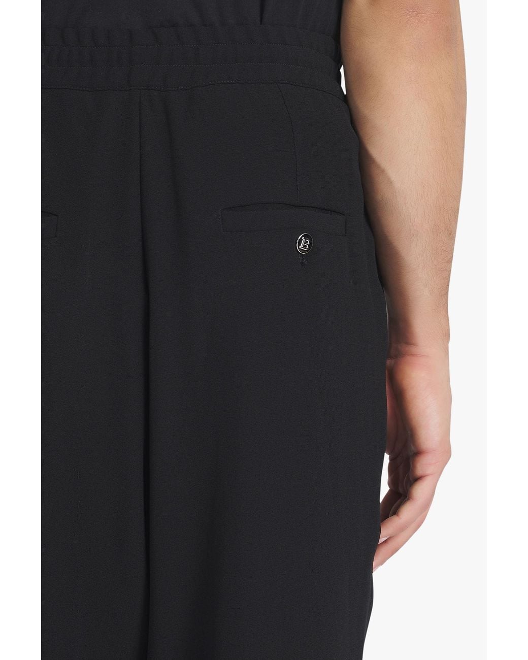 Balmain Black Slouchy Tapered Pants for men