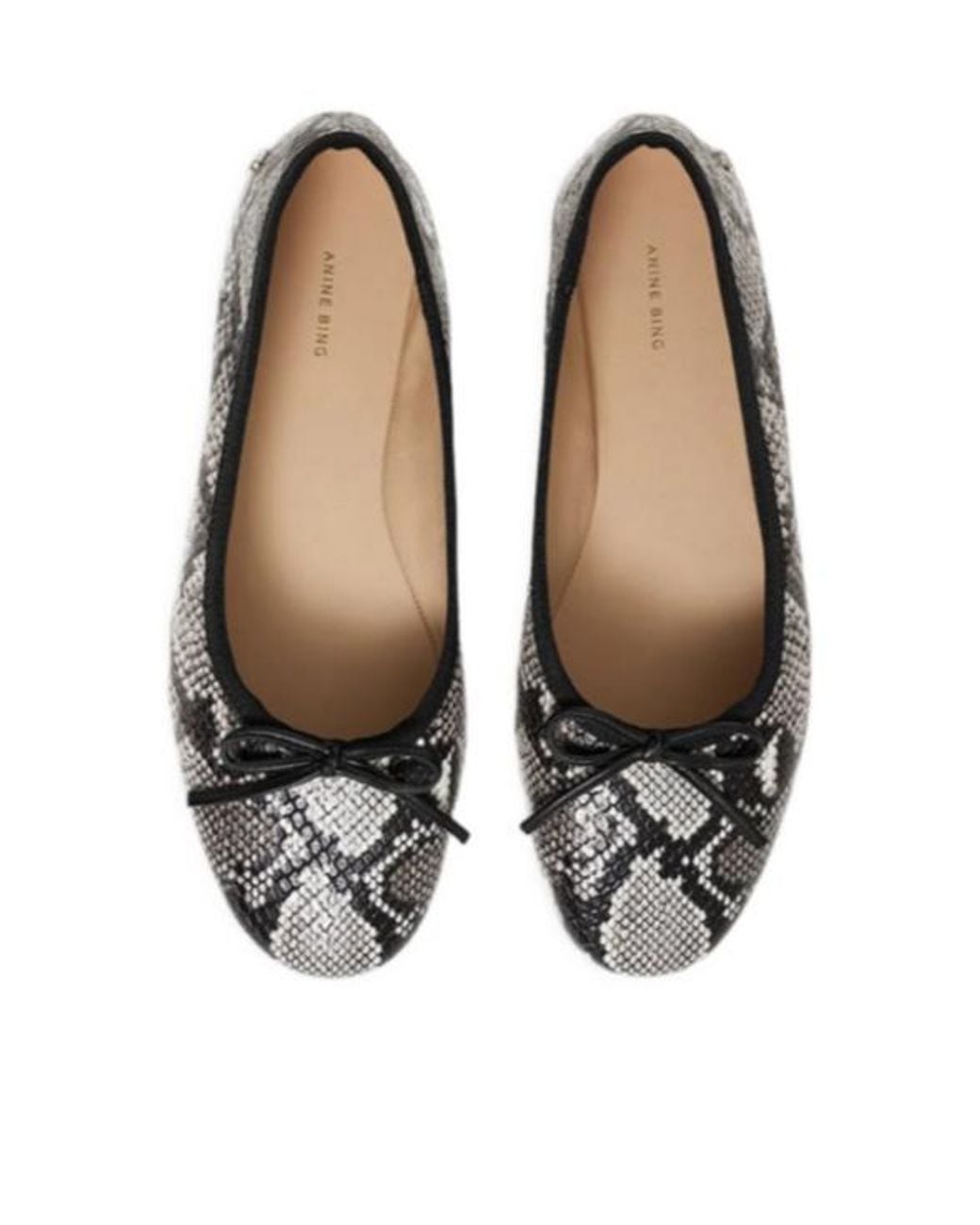 Anine Bing Gray Jamie Embossed Ballerina Shoes