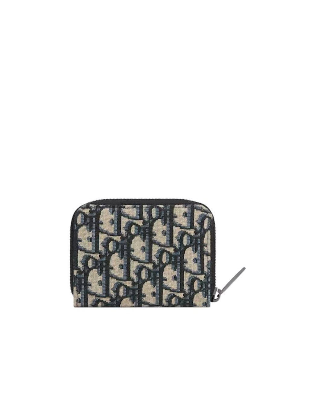 Dior Gray Zipped Card Holder for men
