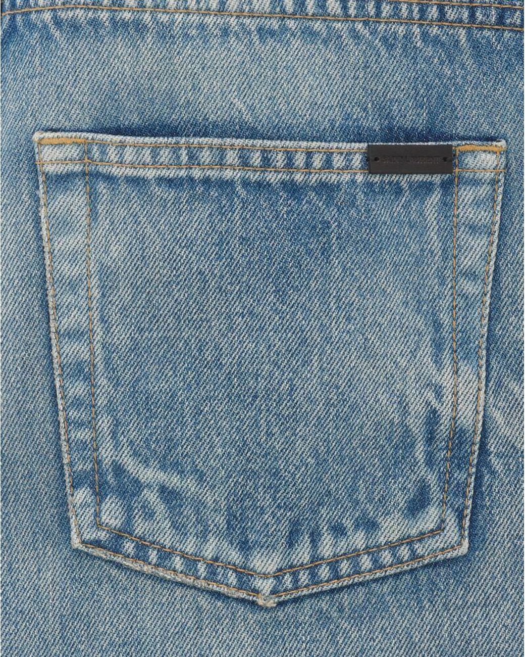 Saint Laurent Blue Low-Rise Slim-Fit Jeans for men