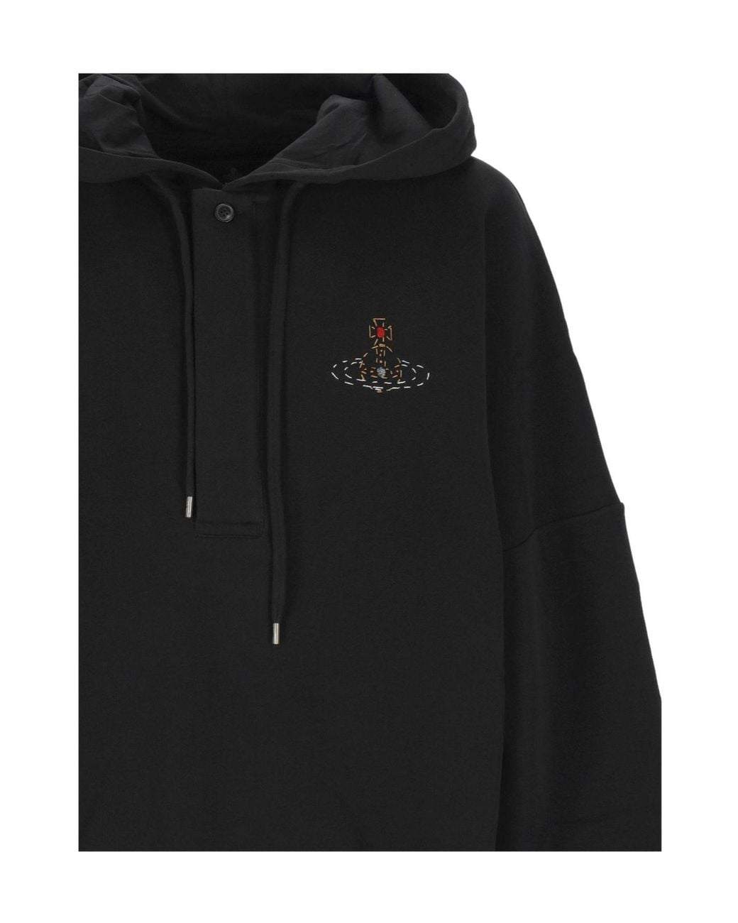 Vivienne Westwood Black Batwing Logo Hoodie for men