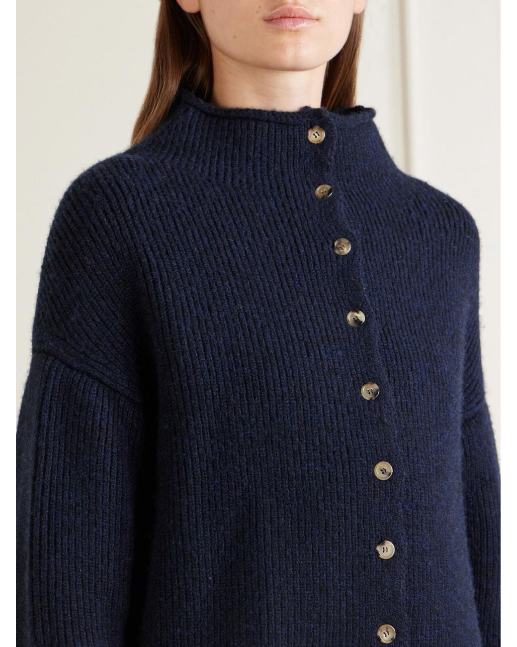 Khaite Blue Cashmere Cardigan