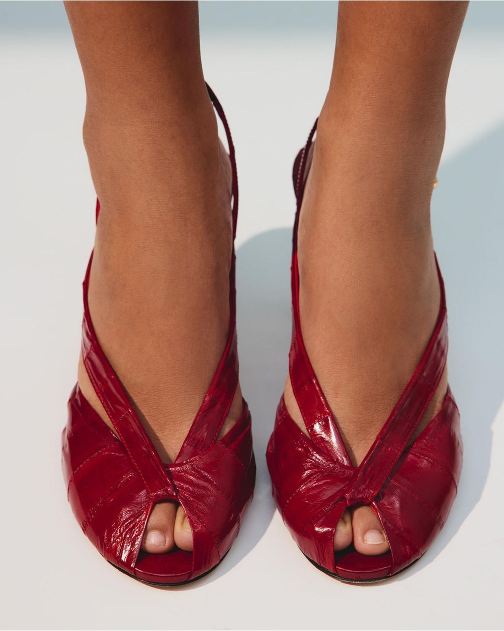Jacquemus Red Open Toe Heel Sandals