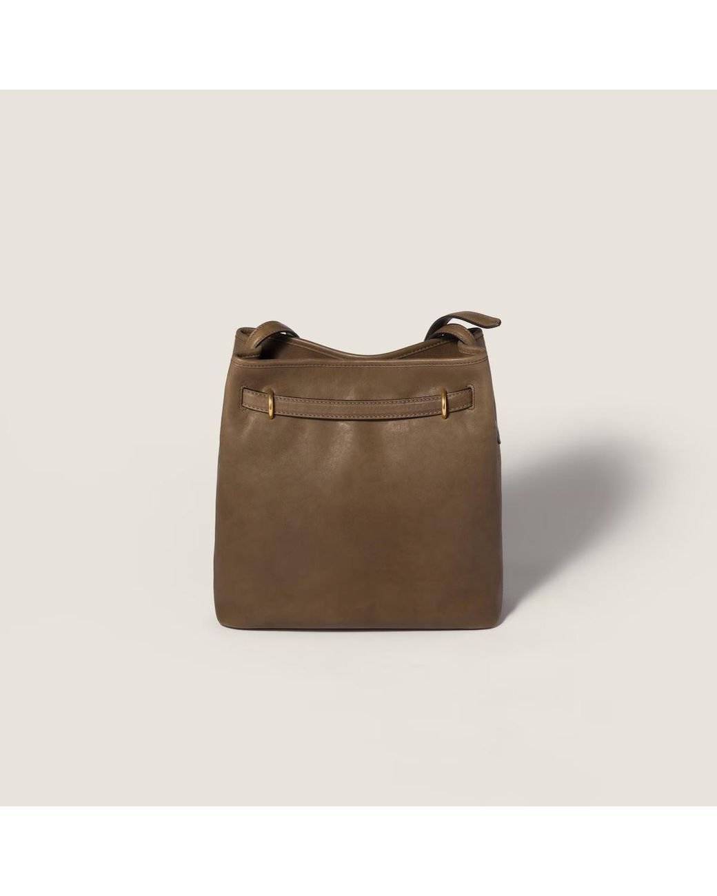 Miu Miu Brown Aventure Nappa Leather Bucket Bag