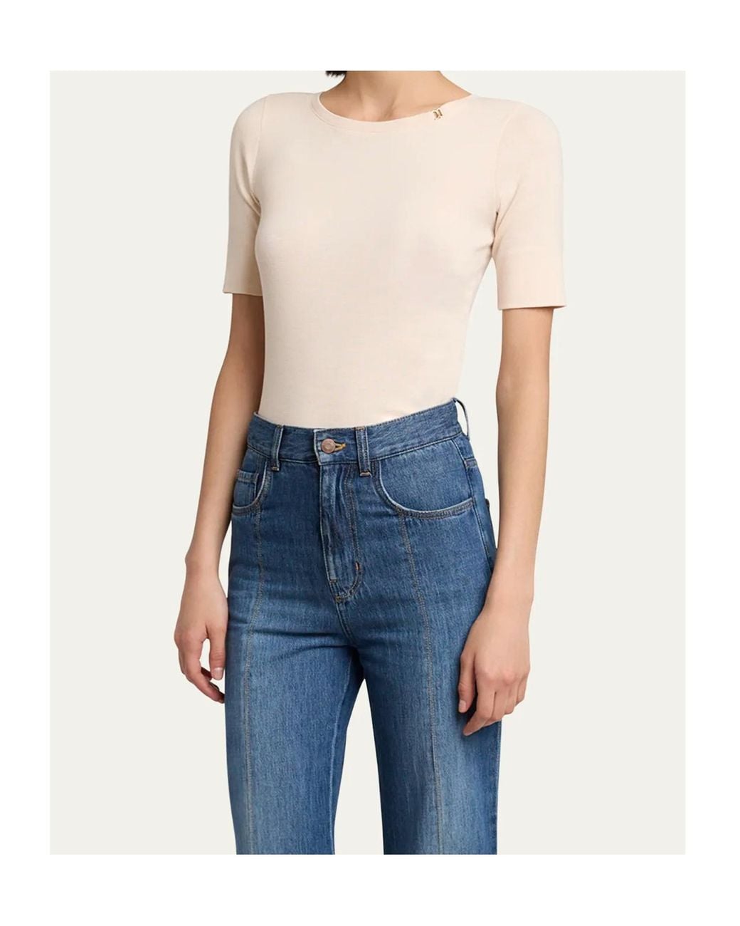 Chloé White Short-Sleeved Sweater