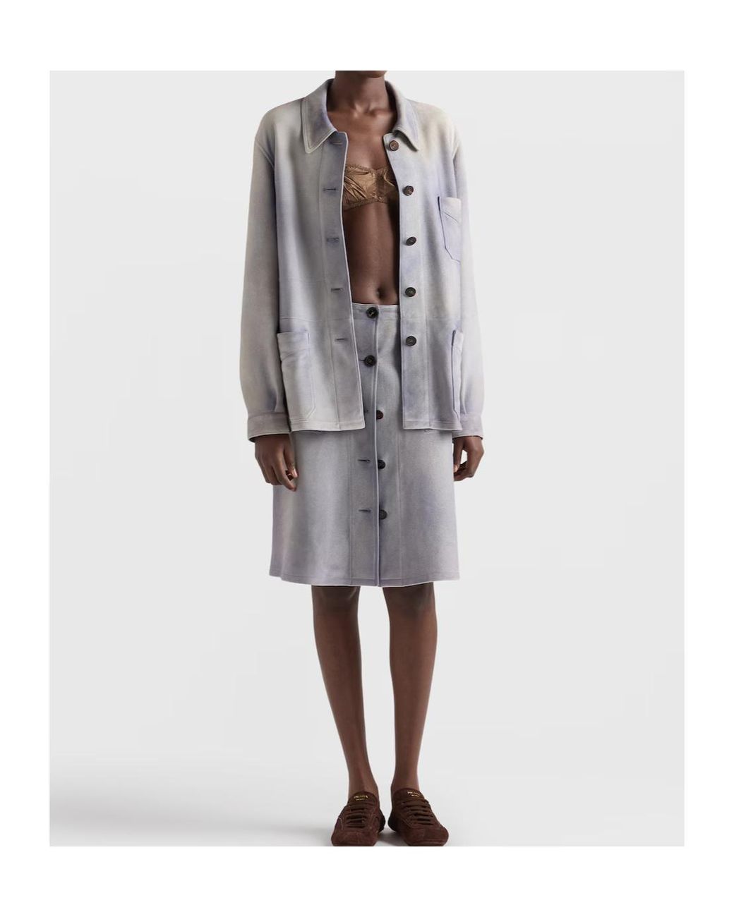 Prada Gray Button-Up Caban Jacket