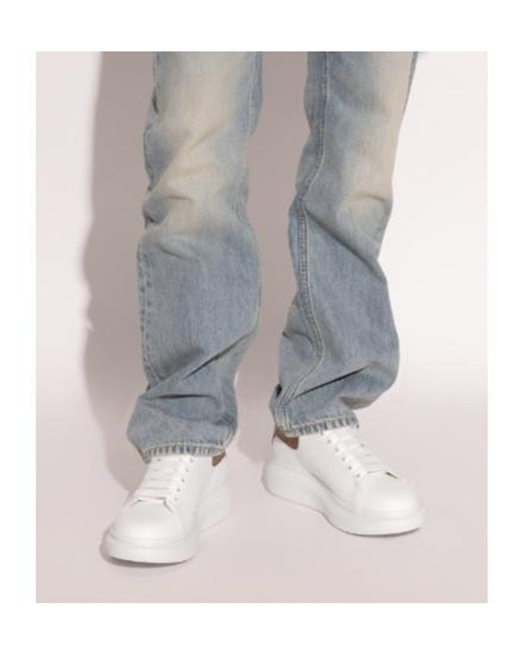 McQueen White Logo Heel Low-Top Sneakers for men