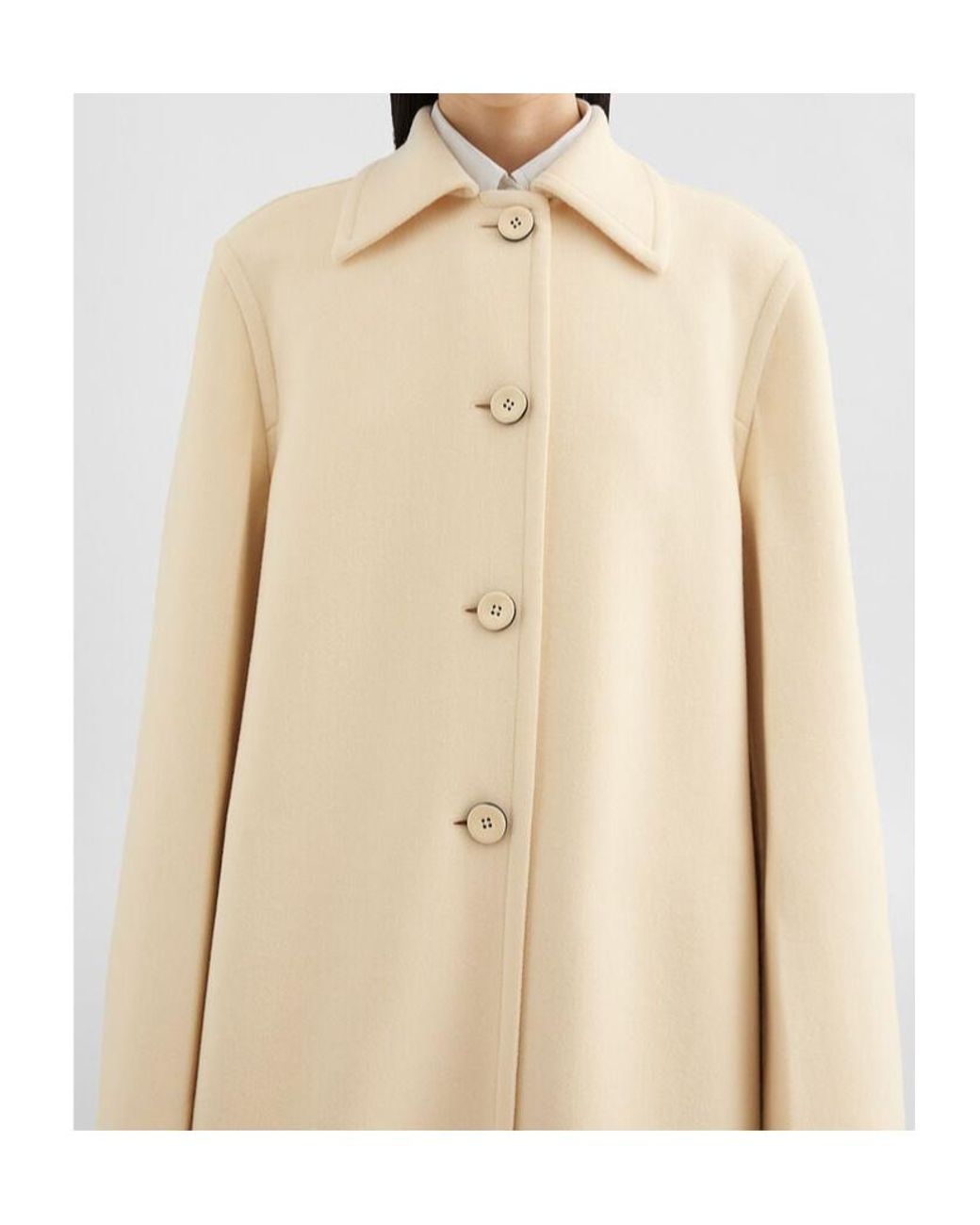 Jil Sander Natural Buttoned Mid-Length Coat