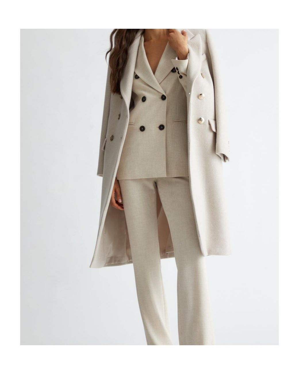 Liu Jo White Double-Breasted Coat