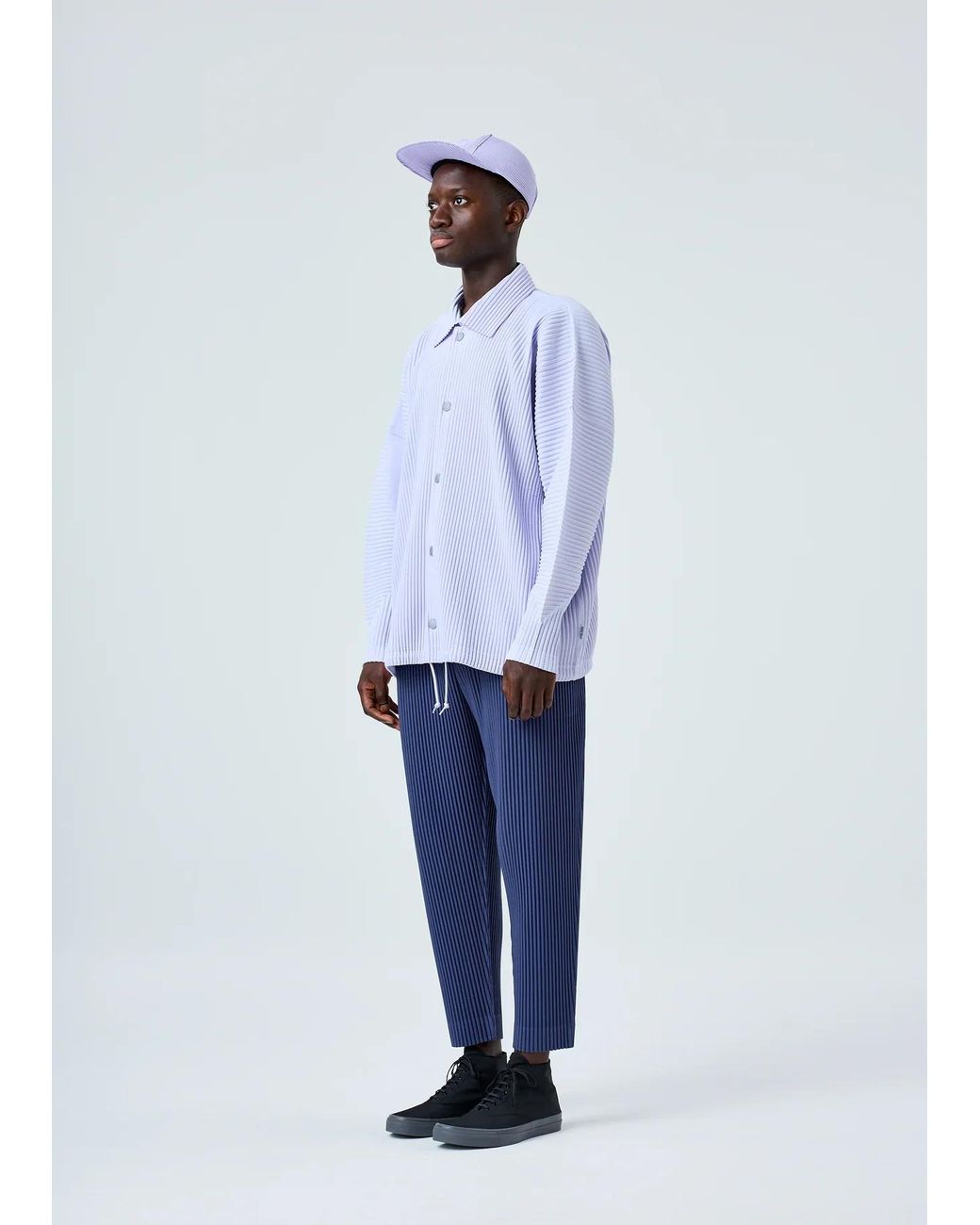 Homme Plissé Issey Miyake Blue Homme Plissé Issey Miyake Pleated Tapered Pants for men