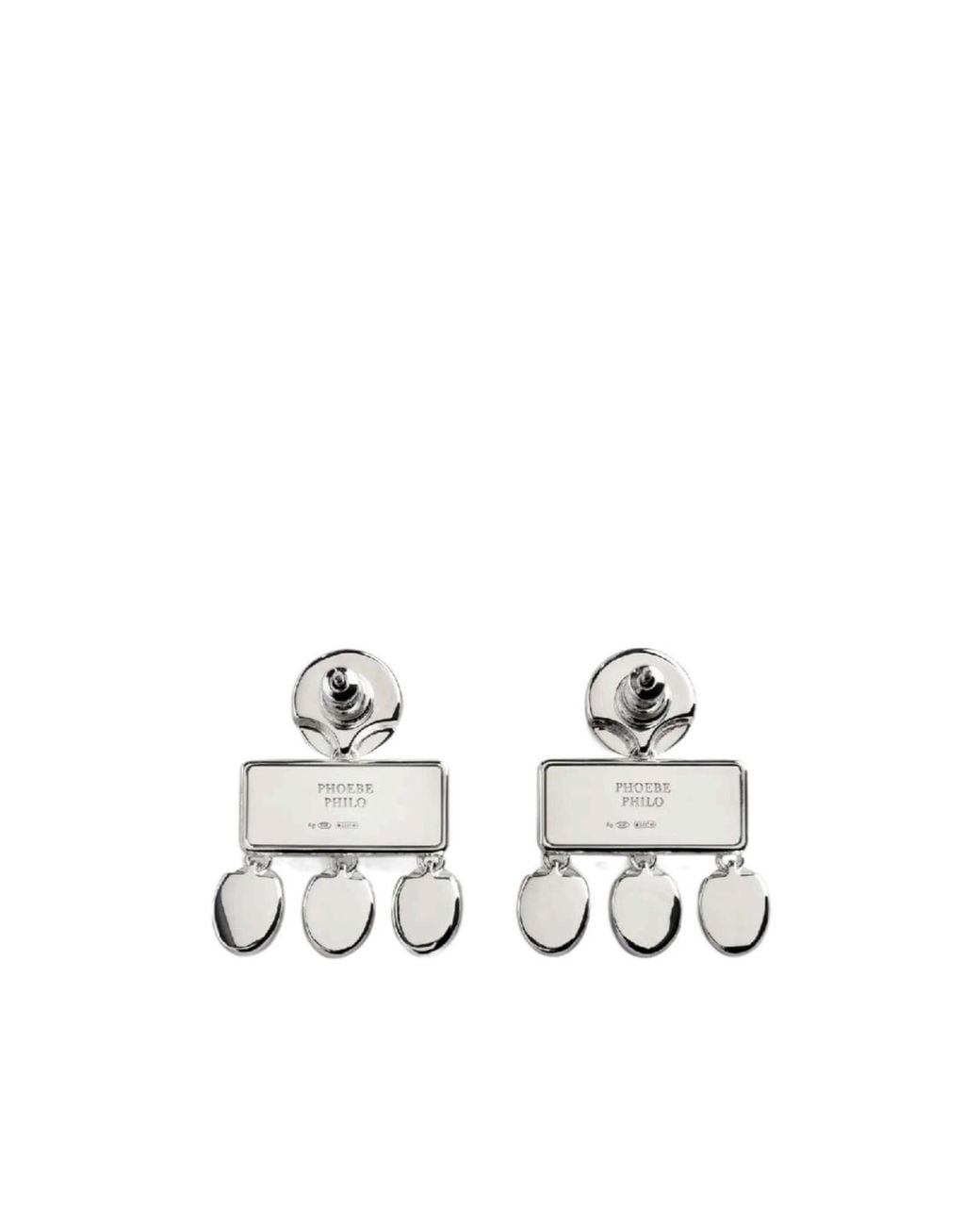 Phoebe Philo White Mini Chandelier Earrings