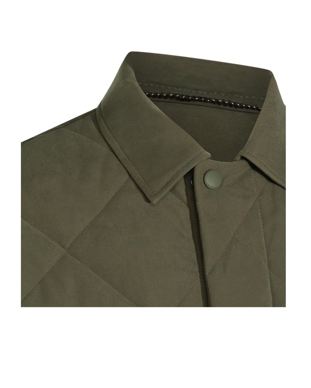 Canali Green Quilted Button-Front Coat for men