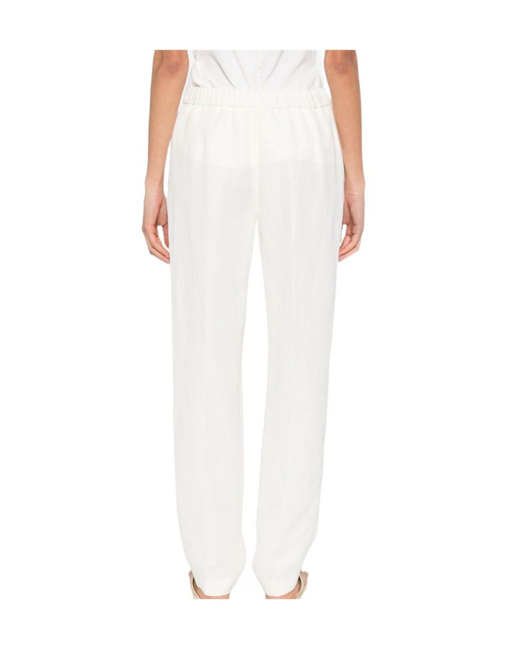Fabiana Filippi White Straight Leg Drawstring Pants