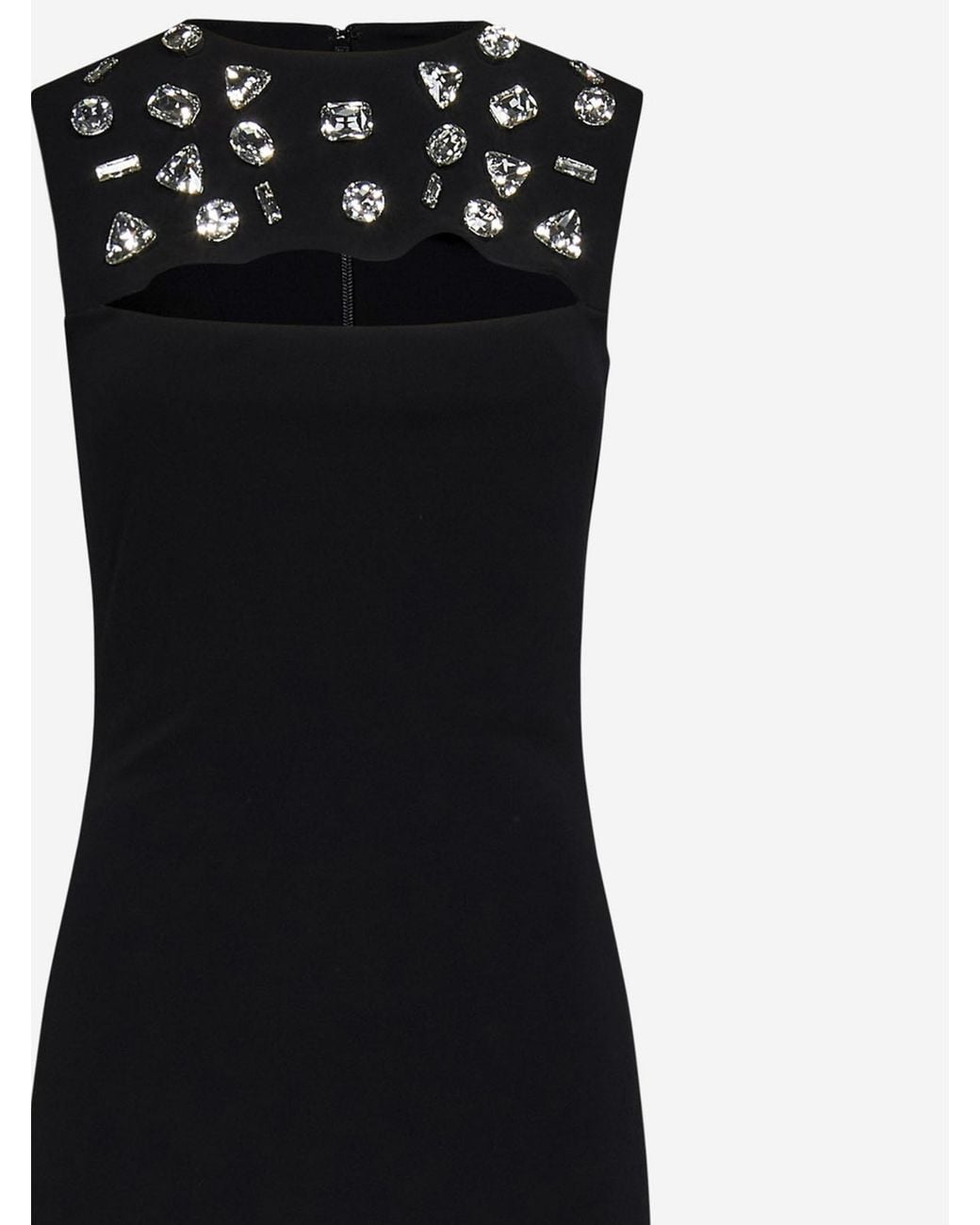 DSquared² Black Embellished Cut-Out Dress