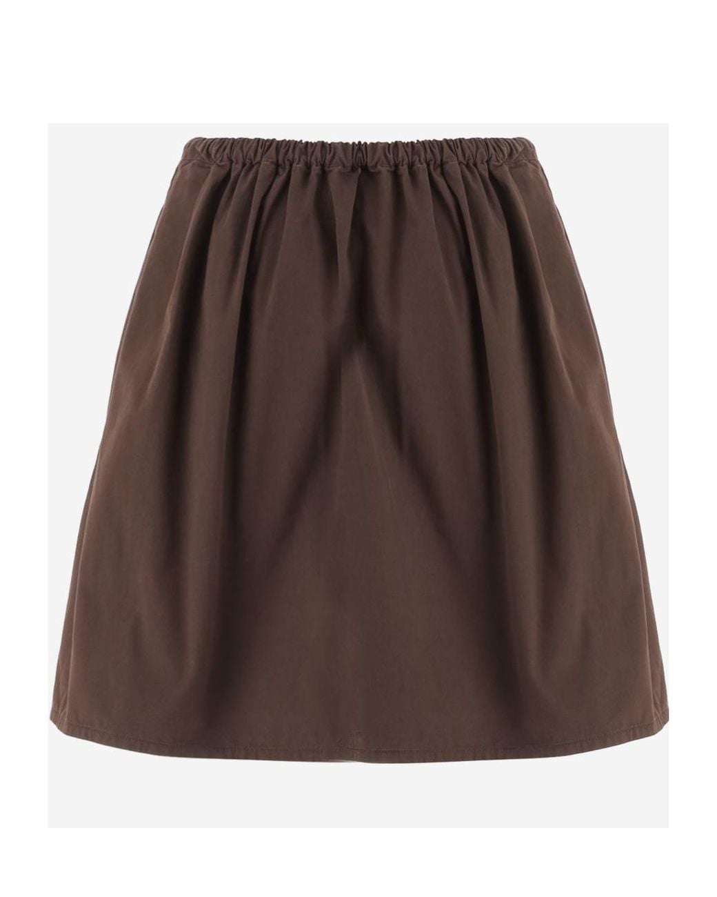 Miu Miu Brown Washed Gabardine Skirt