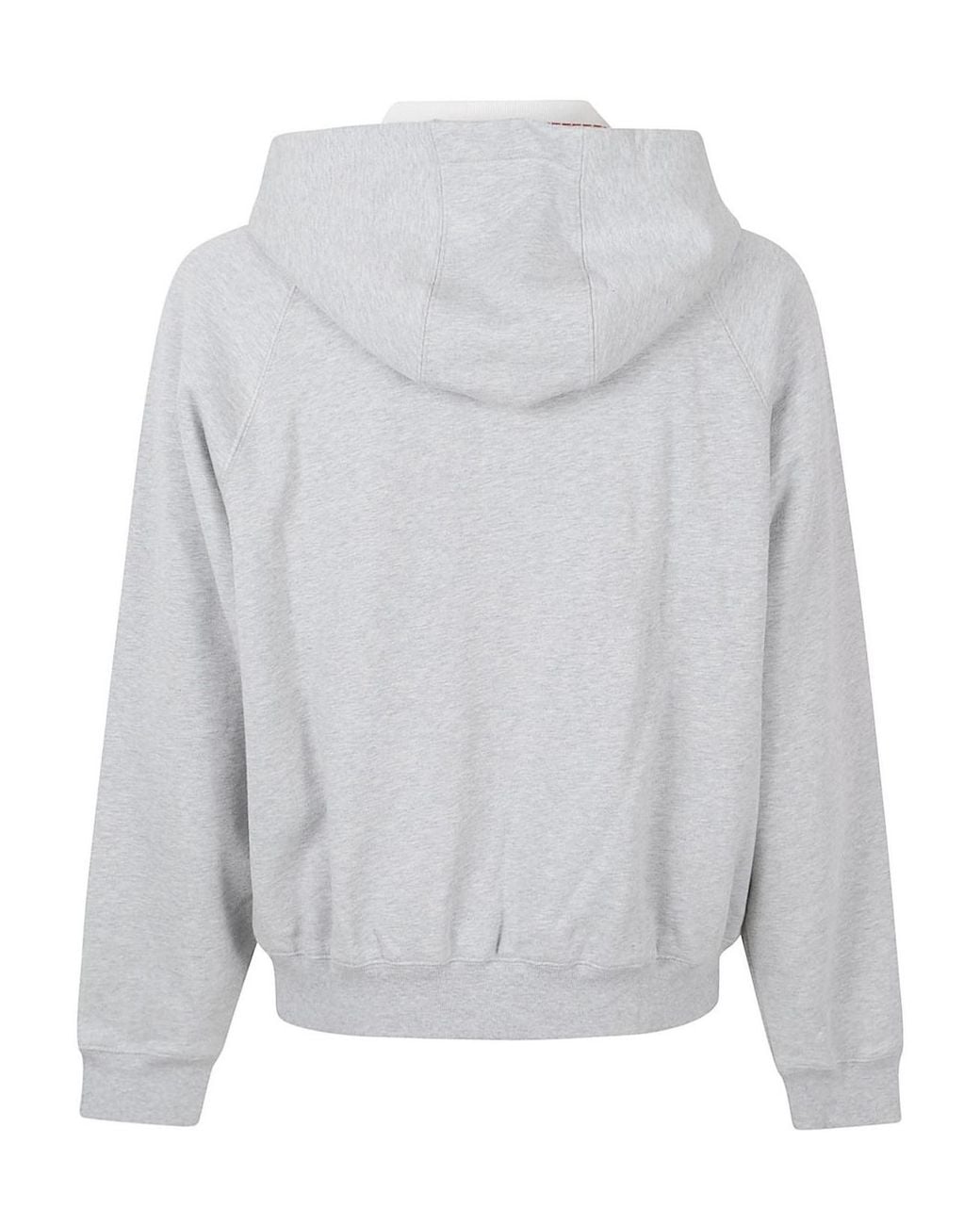 Versace Gray Logo-Embroidered Zipped Hoodie for men