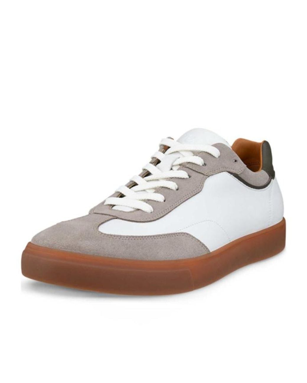 Ecco White Soft 10 Leather Trainer for men