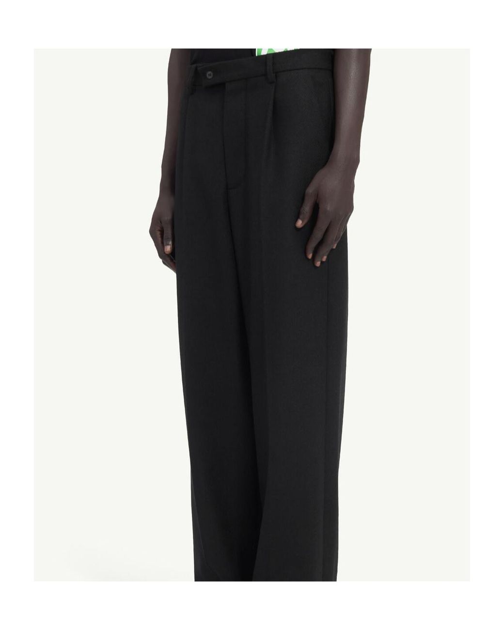 MM6 by Maison Margiela Black Pleated Wide Leg Trousers for men