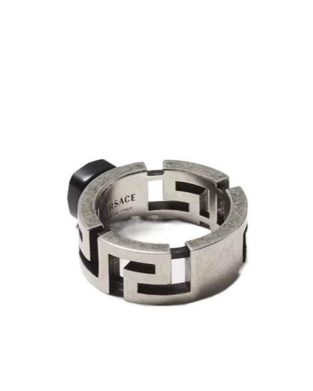 Versace Multicolor Greca Stone Ring
