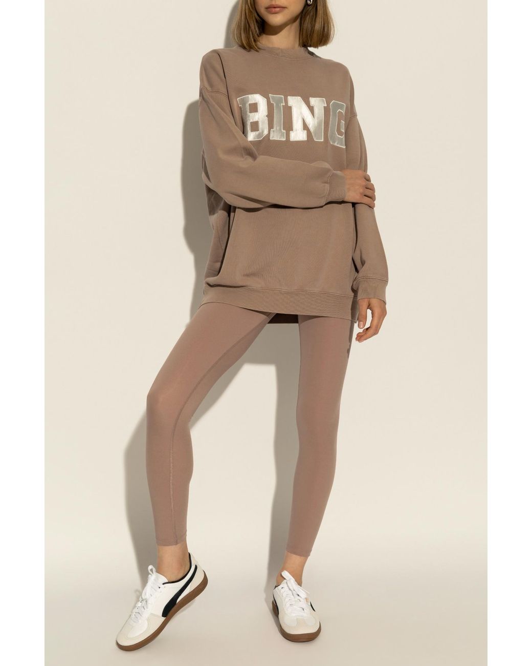 Anine Bing Natural Logo Leggings