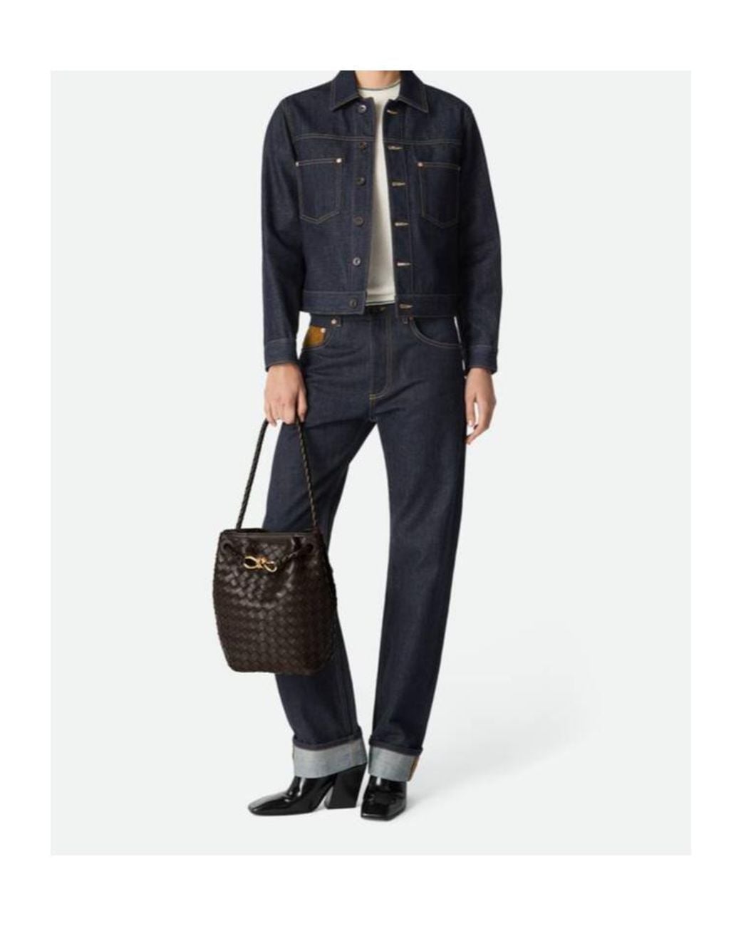 Bottega Veneta Black Small Andiamo Bucket Bag