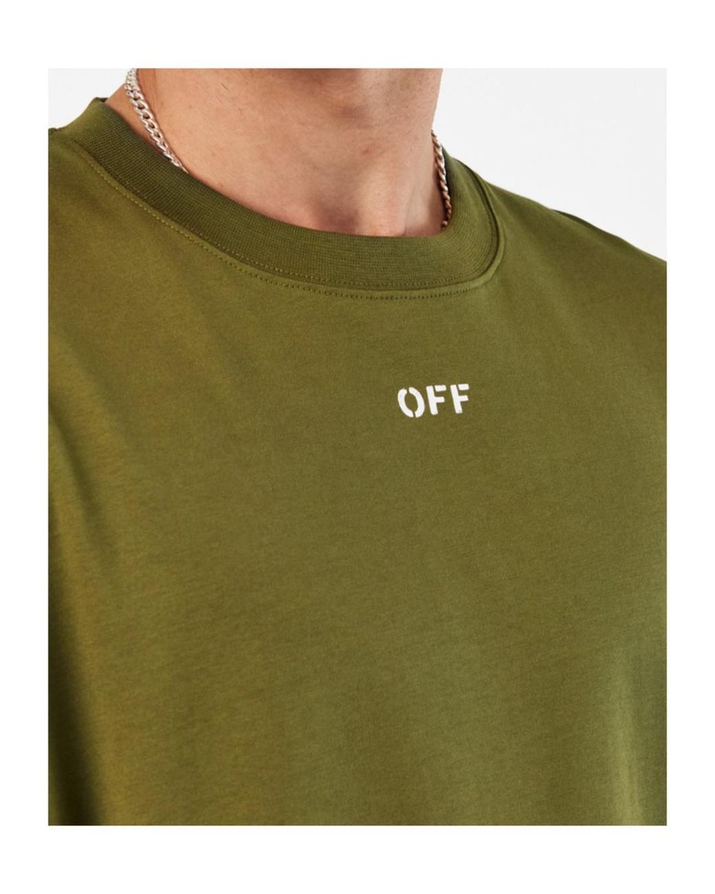 Off-White c/o Virgil Abloh Green Logo Short Sleeve T-Shirt for men