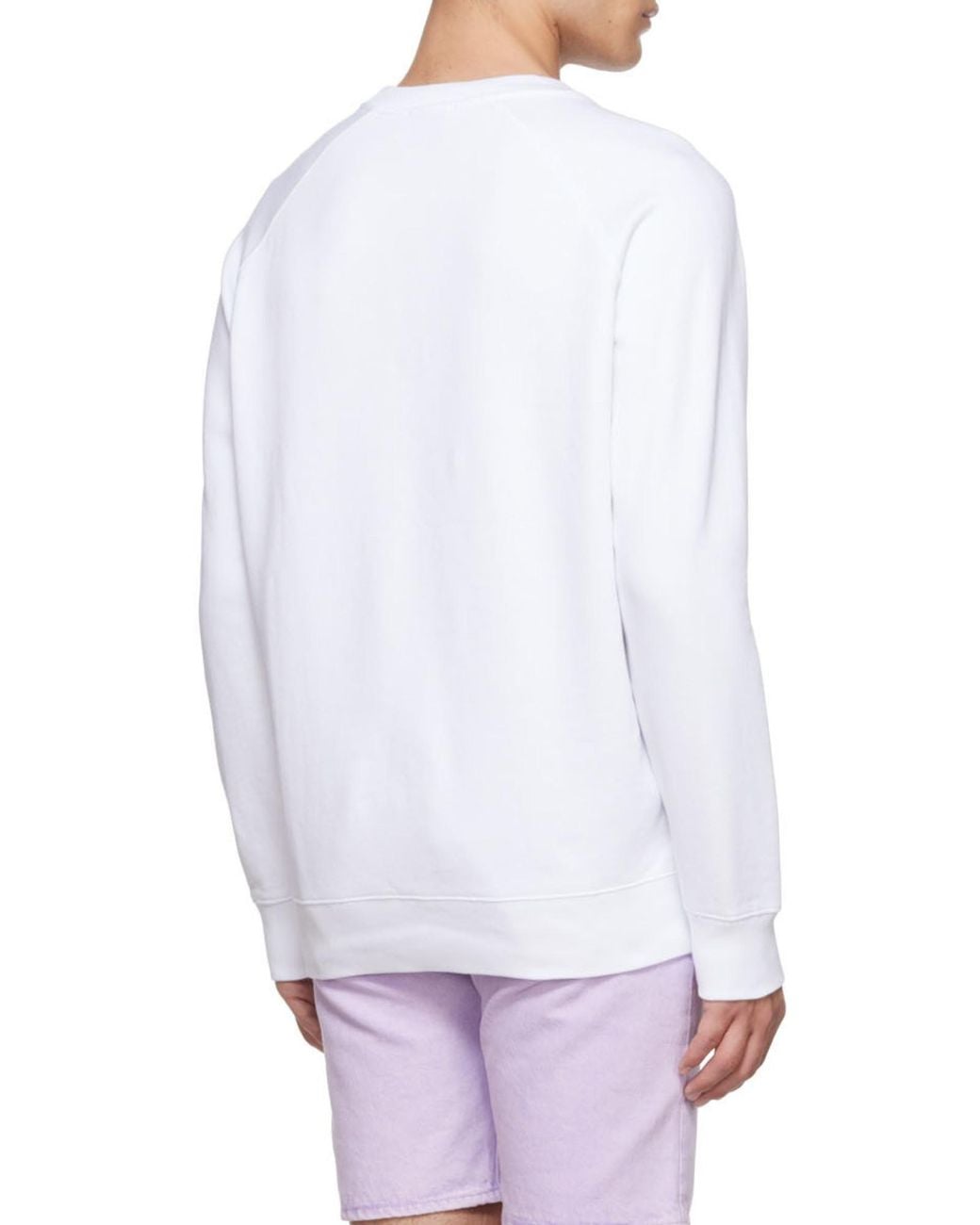 Maison Kitsuné White Fox Head-Embroidered Crew-Neck Sweatshirt for men