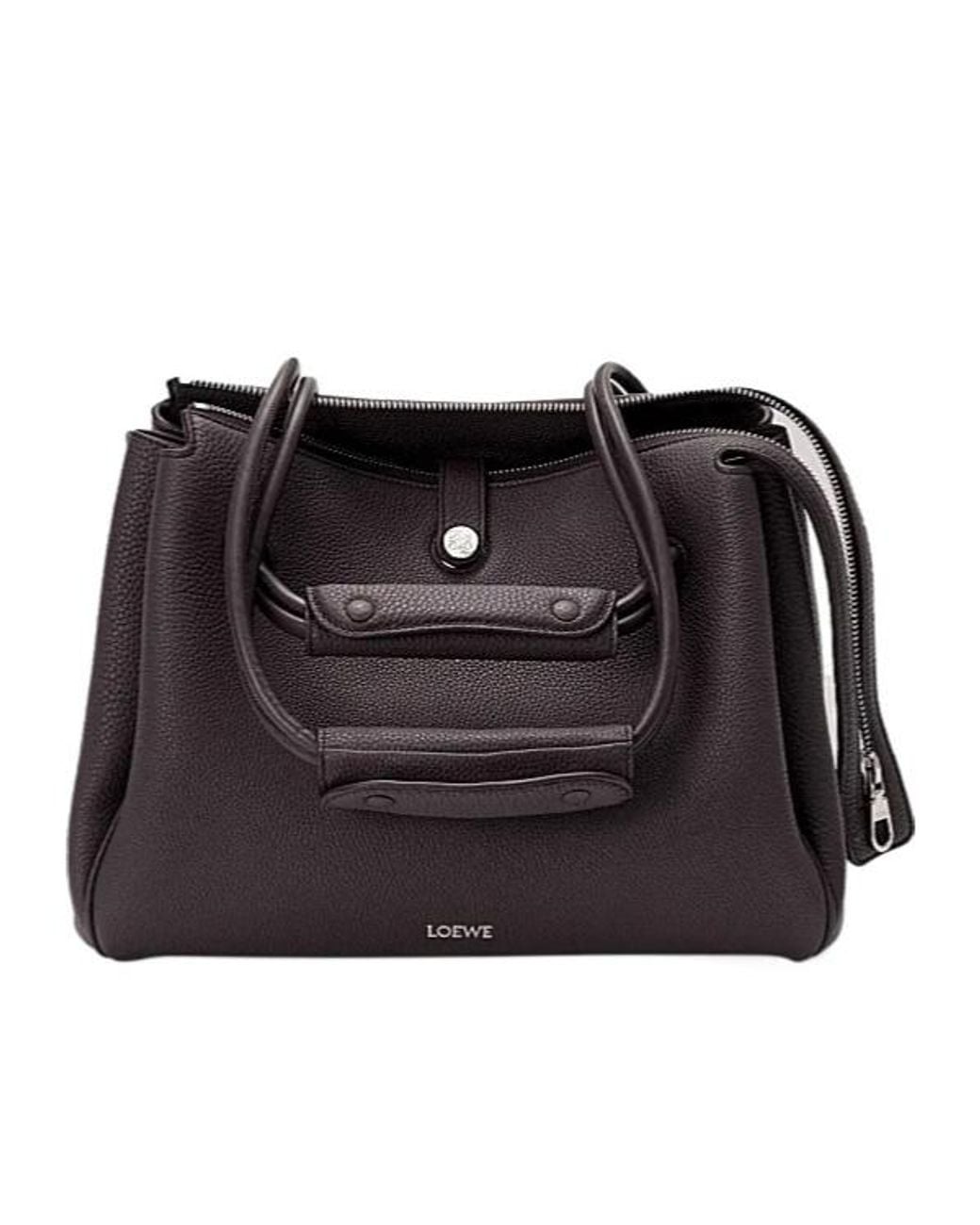 Loewe Black Medium Leather Madrid Shoulder Bag