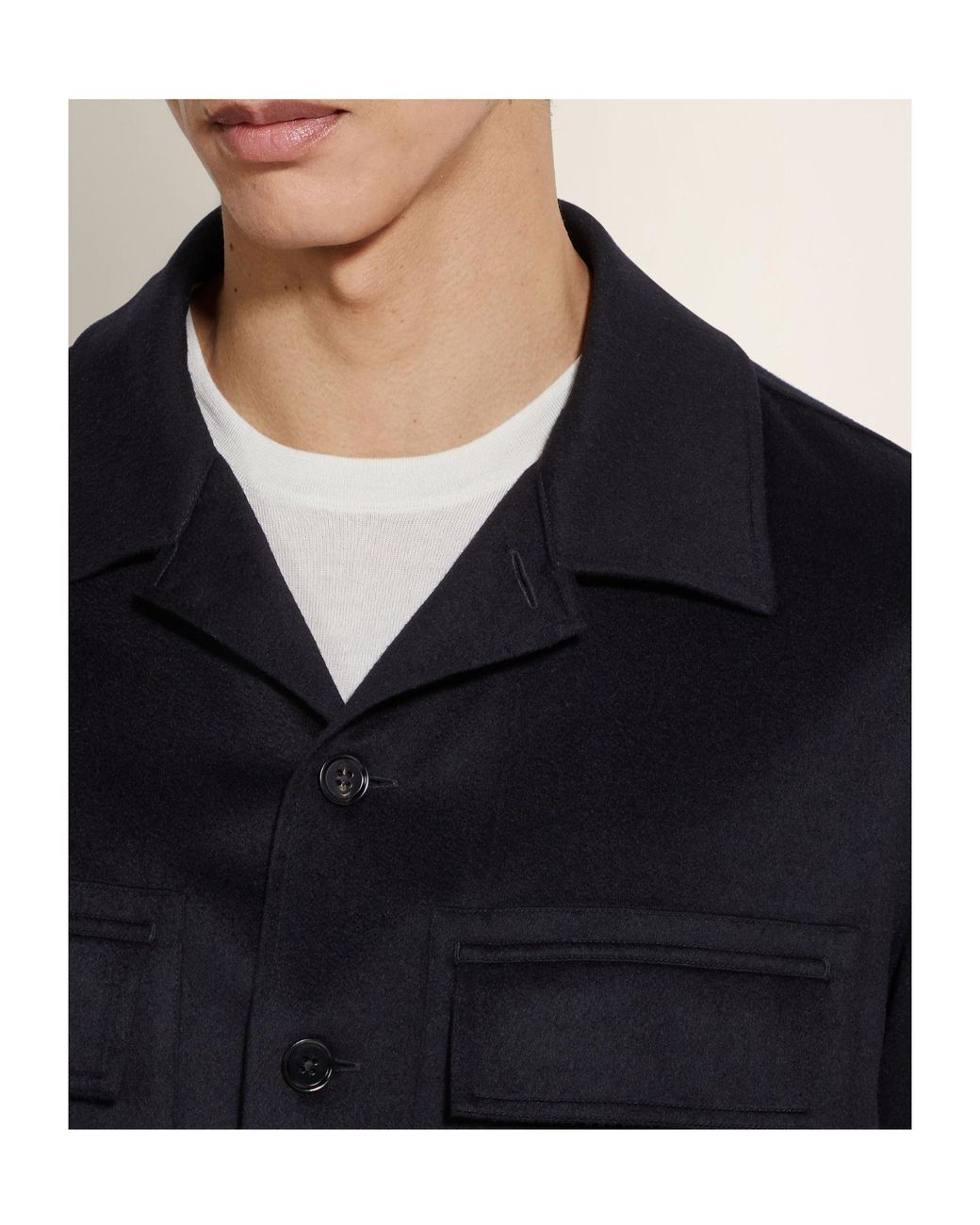 Zegna Blue Oasi Buttoned Straight Hem Shirt for men