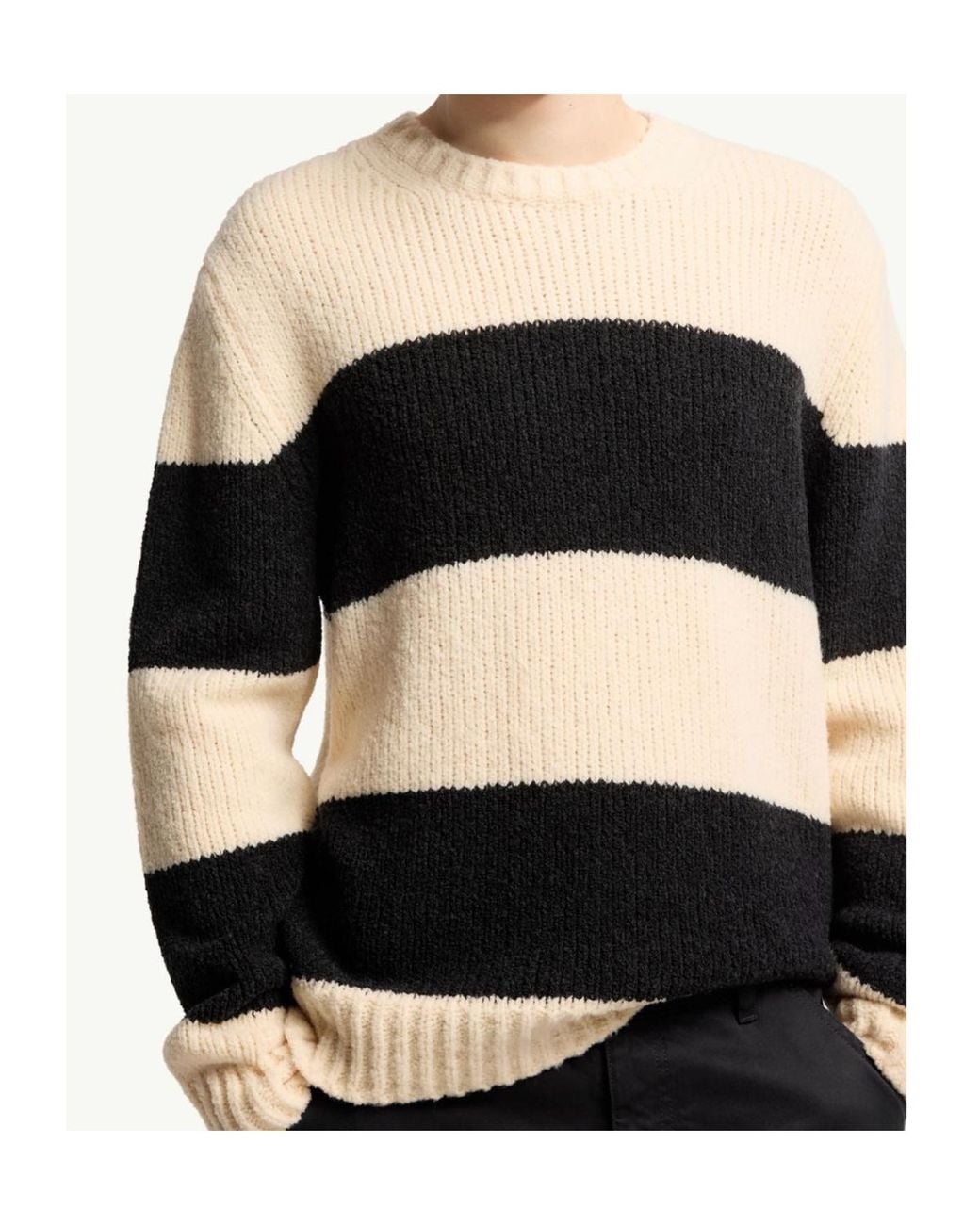 Moncler Black Striped Knitted Jumper for men