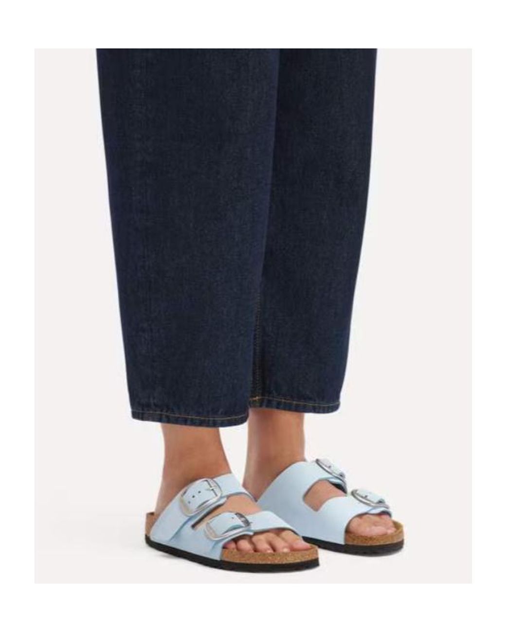 Birkenstock White Two-Strap Flat Sandals